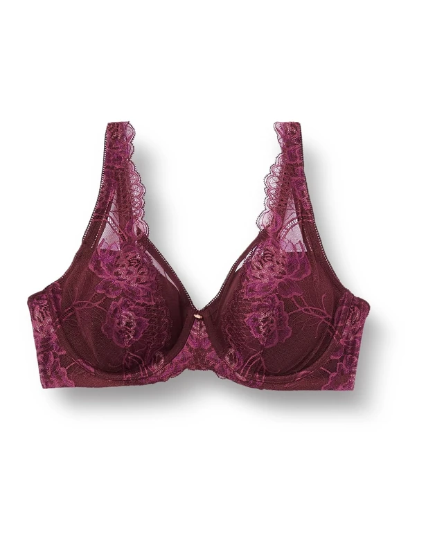 Triumph Wild Peony Florale Wp, Bra Women's, Claret, 40C