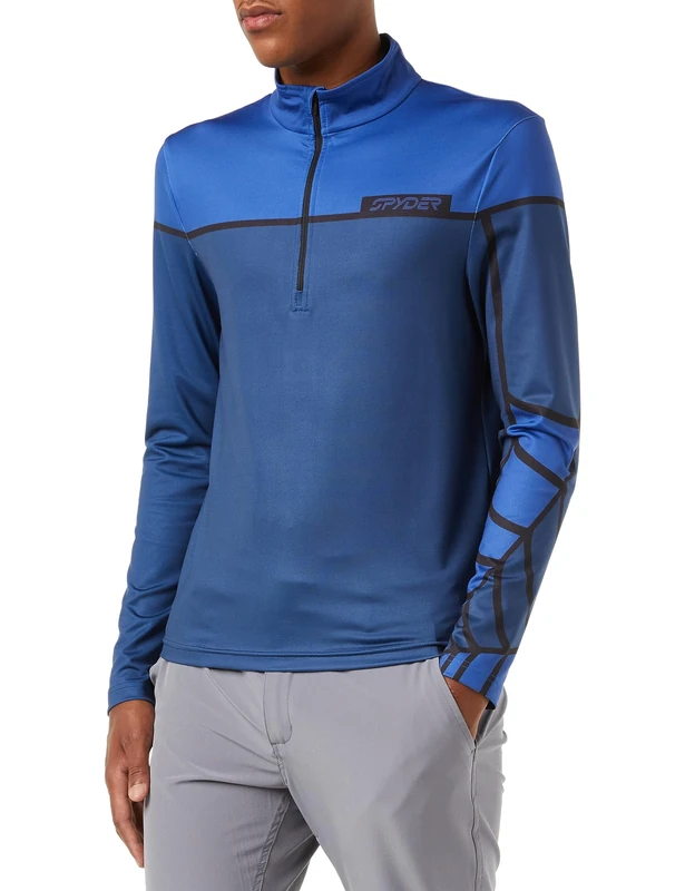 Spyder Capitol Zip T-Neck, Men, True Navy, M