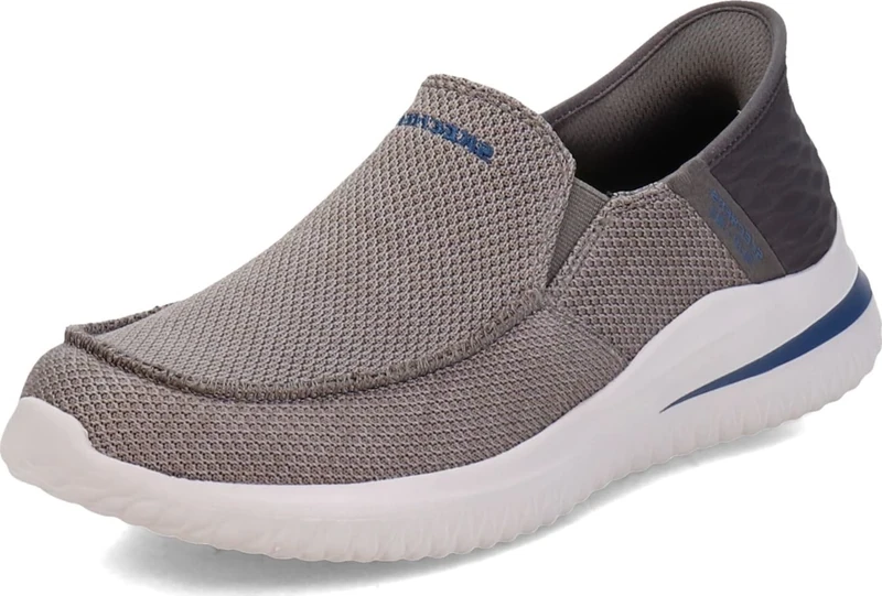 Skechers Delson 3.0 – Cicada Strick Bungee Lace Slip OnUomo, Grey, 48.5 EU