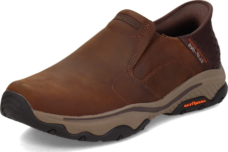 Skechers Mens Craster Lanigan Hands Free Slip in, Dark Brown, 14