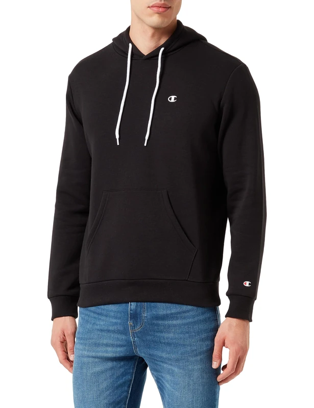 Champion Legacy Basics - Powerblend Fleece Hoodie, Black, L Men's FW23, Nero, L