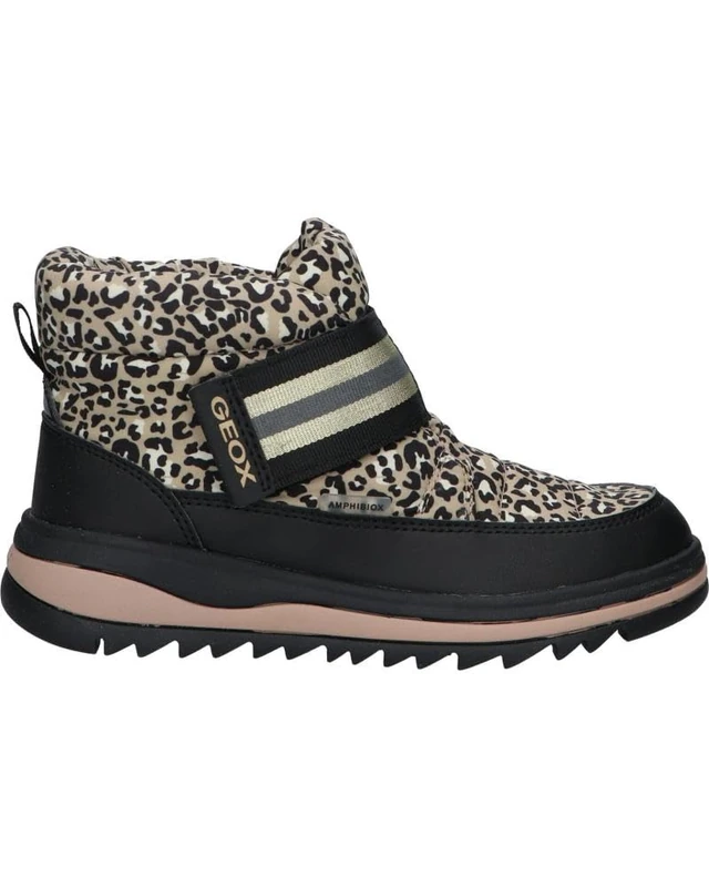 Geox Girls J Adelhide Girl B Ankle Boots, Black gold, 1 UK