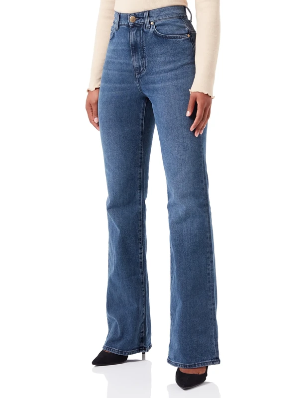 Pinko Women's Felix Flare Denim Comfort Vint Jeans, PJ4_LAVAGGIO Vintage Black Scuro,