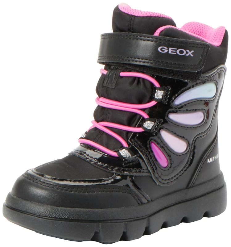 Geox J Willaboom Girl B A Ankle Boot, Black Multi-Coloured, 10 UK Child