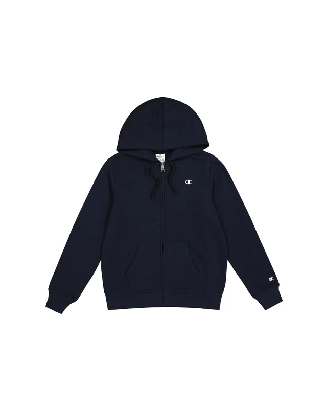 Champion Women's Legacy Basics W-Light Powerblend Fleece Full-Zip Hooded Sweatshirt, Dark Blue, M