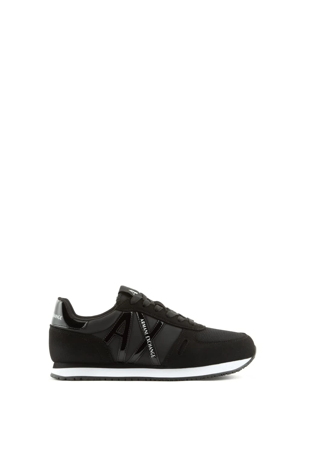 Armani Exchange Women's Rio Side Logo Sneaker, Black, 2.5 UK