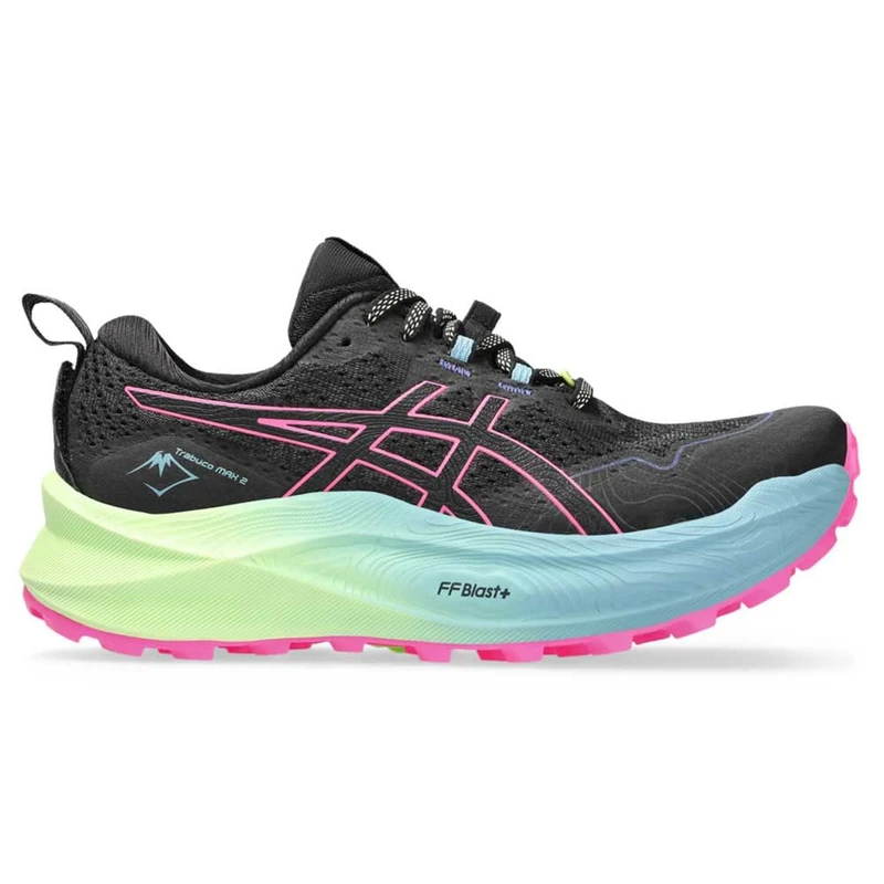 ASICS Fujitrabuco Max 2 Woman Trail Running Shoes Black Pink