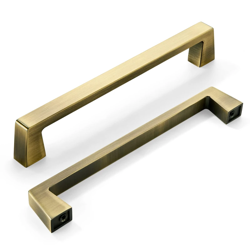 khtumeware 20 Pack 6 1/4 Inch(160mm) Brushed Antique Brass Cabinet Pulls Kitchen Cabinet Hardware, Furniture Pulls for Bathroom Cupboard Drawer Handles Dresser Pulls.