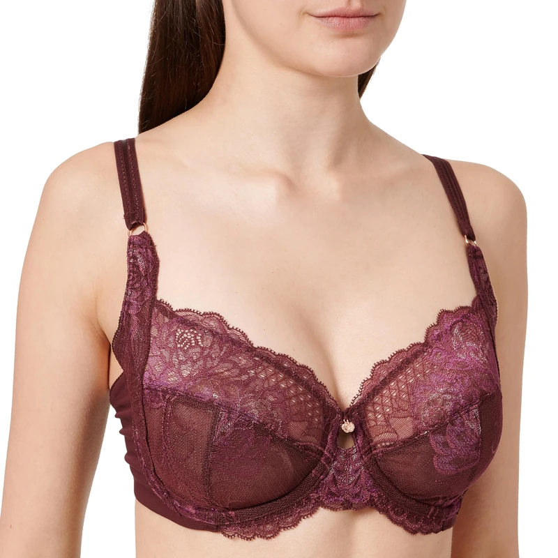 Triumph Women's Wild Peony Florale W01 Minimizer Bra, Claret, 34C