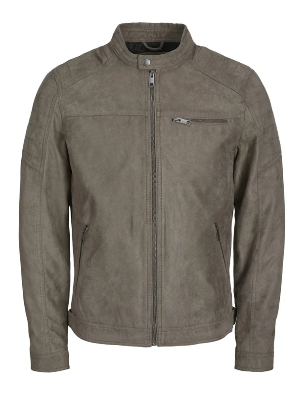JACK & JONES Men's Jjerocky Jacket Noos Faux Leather Jacket, Falcon Fake Suede, L