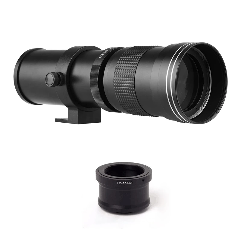 Andoer Camera MF Super Telephoto Zoom Lens F/8.3-16 420-800mm T2 Mount Replacement for Panasonic G9 GH5 II GX7 GX8 GX9 GX850 G90 G91 G95 G100 Olympus E-M1 E-M5 E-M10 I II III E-PM2 E-PM1 Pen-F E-M1X