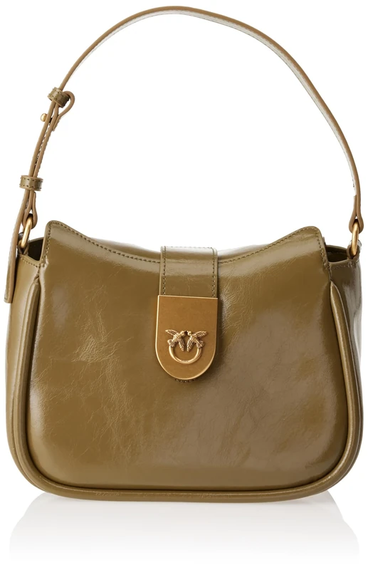 Pinko Women's Madame Shoulder Mini Vitello S, V62Q_Verde ABETE-Antique Gold