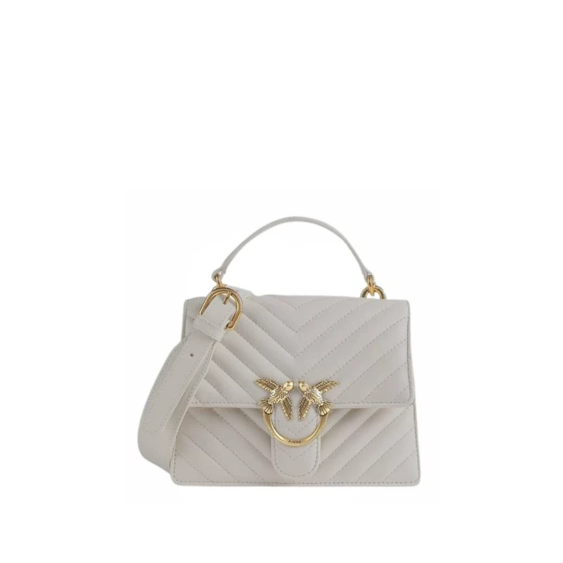 Pinko Women's Love ONE TOP Handle MINI Light, I30Q_Grigio PINGUINO-Antique Gold