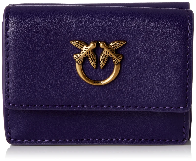Pinko Women's Wallet Micro Soft Calf Billfold, w84q_Purple Grape-Antique Gold, U