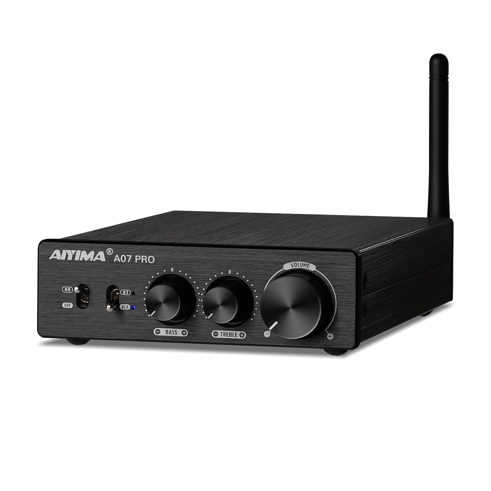 AIYIMA A07PRO TPA3255 Mini Power Amplifier 2.0/2.1Channel Audio Amp 300Wx2 Class D Hi-Fi Stereo Integrated Amplifiers Bluetooth 5.2 support aptx Desktop amplifier with Treble and Bass Control