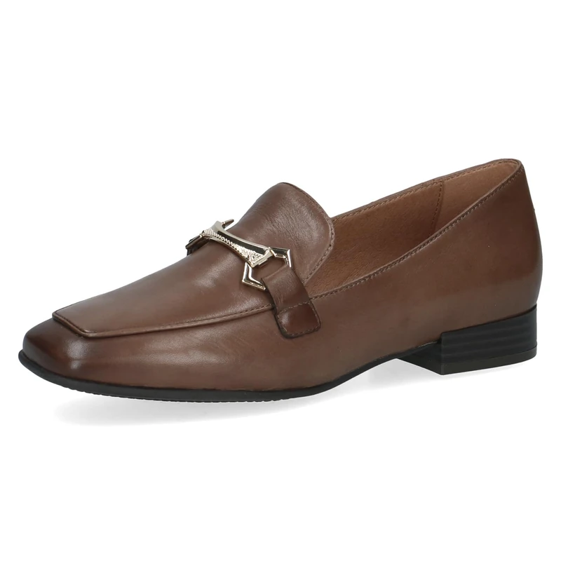CAPRICE Women's Loafers Without Heel Memotion in Leather Elegant Width G, Brown (Taupe Nappa), 6.5 UK