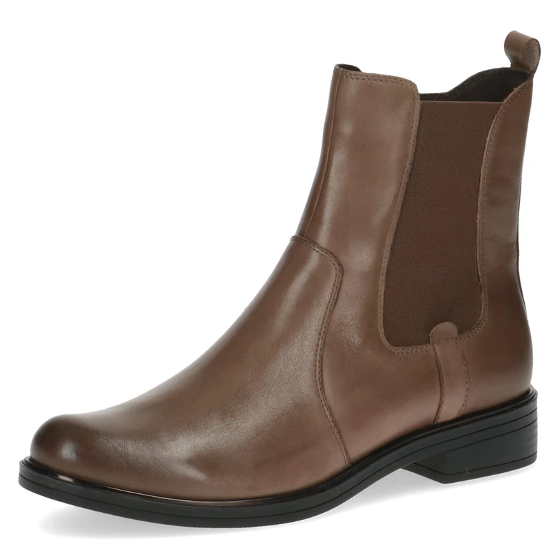 CAPRICE Women's Chelsea boots small heel elegant, Brown (Taupe Nappa), 3.5 UK