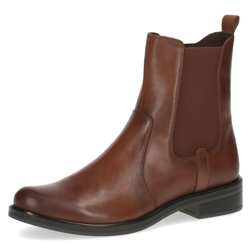 CAPRICE Women's Chelsea boots small heel elegant, Brown (Cognac Nappa), 5 UK