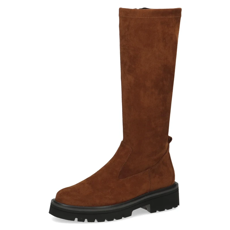CAPRICE Women's Flat Boot, Brandy Stretch, 7.5 UK, G width, Memotion, Synthetic, Ankle-High, Round Toe, Zip, Classic Boot - Image 1
