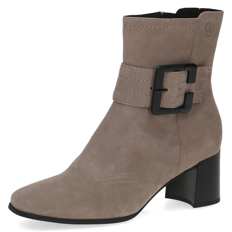 CAPRICE Women's ankle boots with heel in leather block heel, Brown (Mud Suede), 6.5 UK