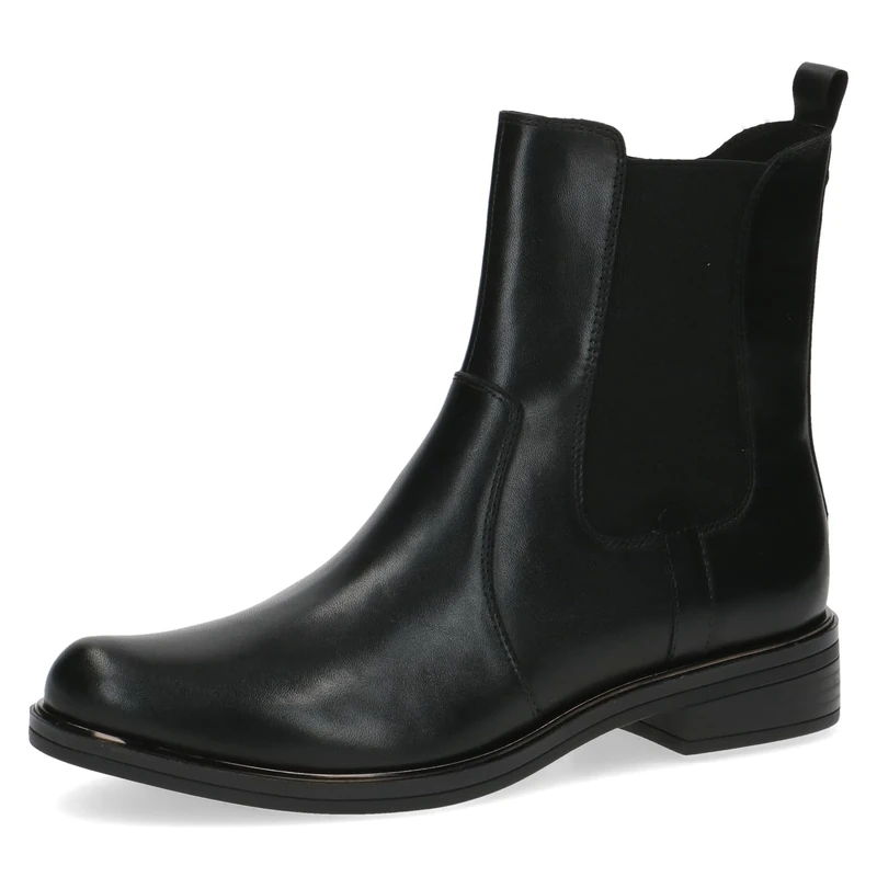 CAPRICE Women's Chelsea boots small heel elegant, Black (Black Nappa), 3.5 UK