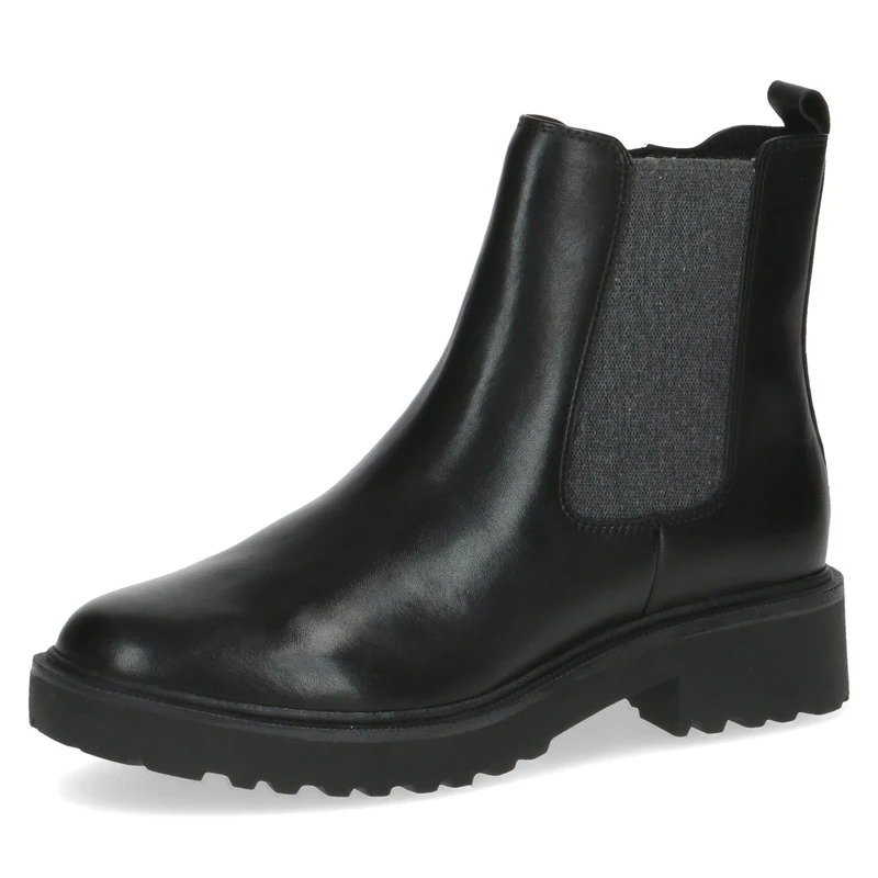 CAPRICE Women's Chelsea Boots Memotion made of leather Flat Width G, Black (Black Nappa), 3.5 UK