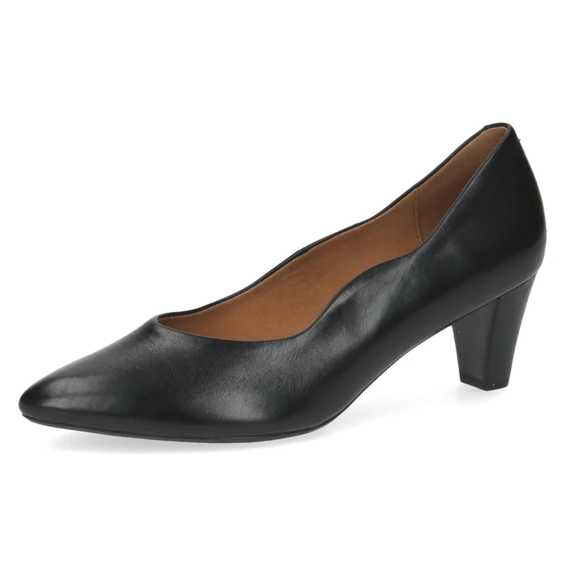 CAPRICE Women's Pumps Memotion in Leather Pointed Toe Width G, Black (Black Nappa), 3.5 UK
