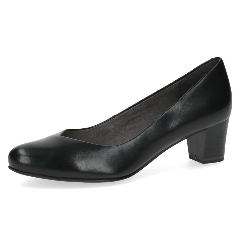 CAPRICE Women's Pumps Memotion in Leather Low Heel Width G, Black (Black Nappa), 4 UK