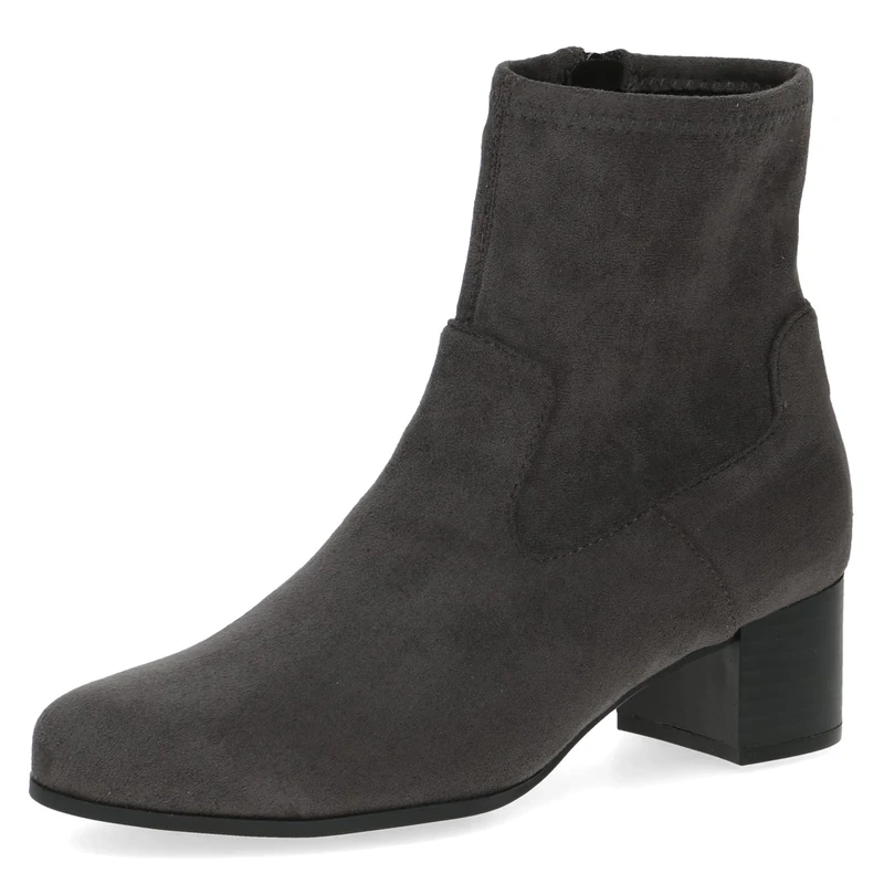 CAPRICE Women's heeled ankle boots with zipper Vegan, Gray (Dk Grey Str.), 5 UK