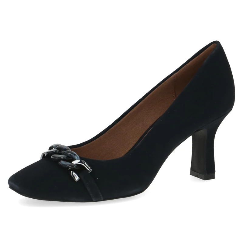 CAPRICE Women's Leather Pumps with Stiletto Heel, Blue (Ocean Suede), 6 UK