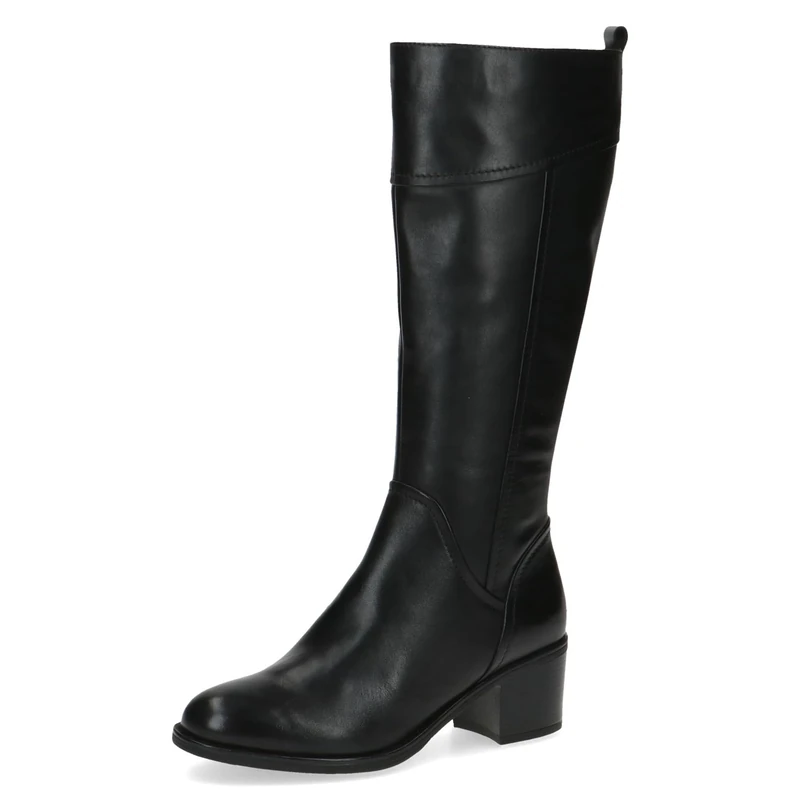 CAPRICE Women's high boots with heel leather elegant, Black (Black Nappa), 7.5 UK