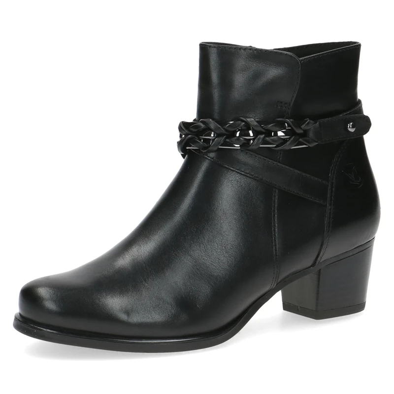 CAPRICE Women's ankle boots with heel Airmotion in leather low heel Width G, Black (Black Nappa), 5.5 UK