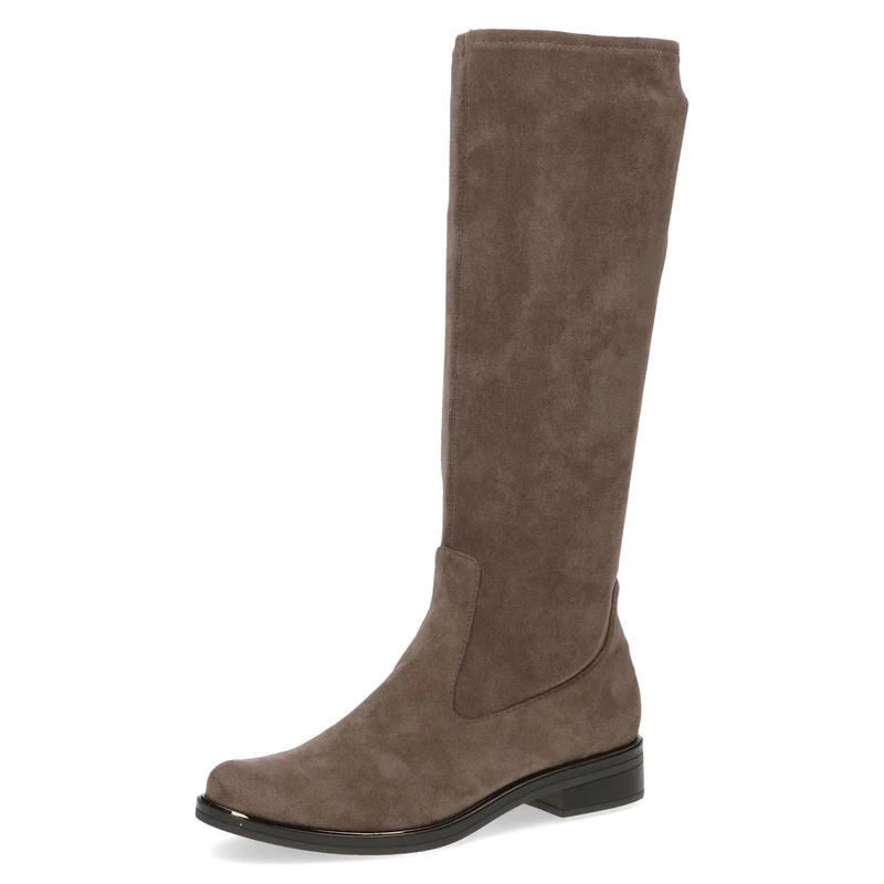 CAPRICE Women's high boots without heel Knee-high Vegan, Brown (Cafe Stretch), 7 UK
