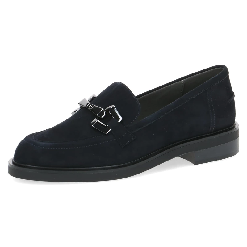 CAPRICE Women's Leather Loafers with Block Heel, Blue (Ocean Suede), 8 UK - Image 1
