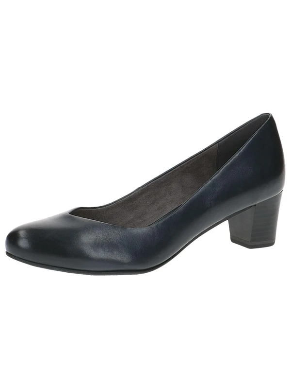 CAPRICE Women's Pumps Memotion in Leather Low Heel Width G, Blue (Ocean Nappa), 4 UK