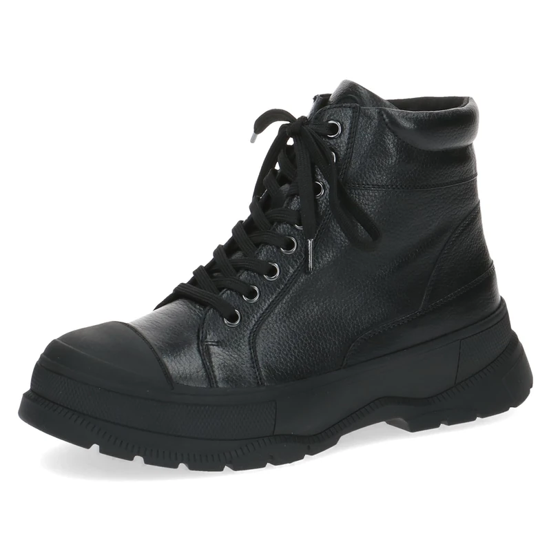 CAPRICE Women's ankle boots lace-up Climotion made of leather Platform Width G, Black (Black Nappa), 6.5 UK