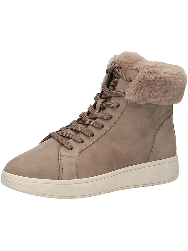 Caprice Women's high-top sneakers with lining Memotion Winter Fur Width G, Brown (Mud Nubuc), 4 UK