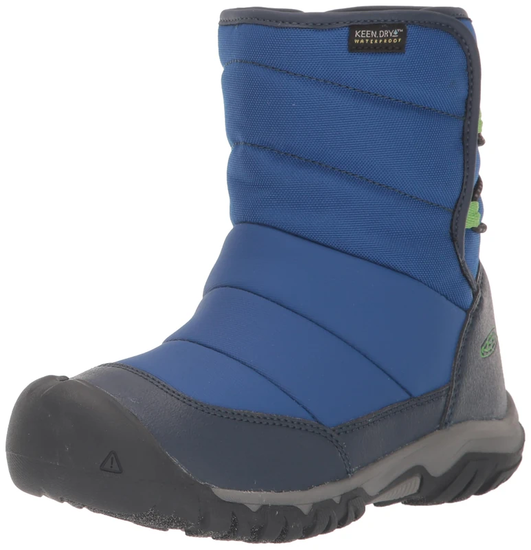 KEEN Unisex Kids Puffrider Waterproof Snow Boot, Naval Academy Surf, 1 UK