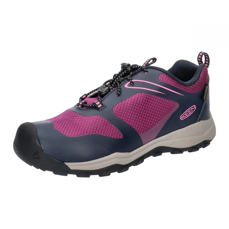 KEEN Unisex-Child Wanduro Low Height Waterproof Easy On Durable Hiking Sneakers, Sky Captain/Charisma, 4