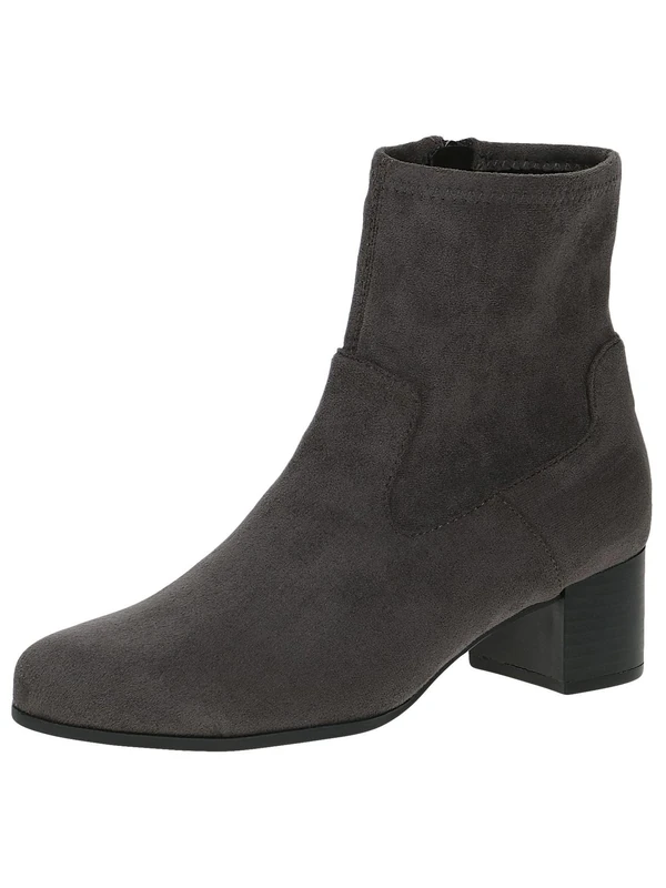 CAPRICE Women's heeled ankle boots with zipper Vegan, Gray (Dk Grey Str.), 4 UK