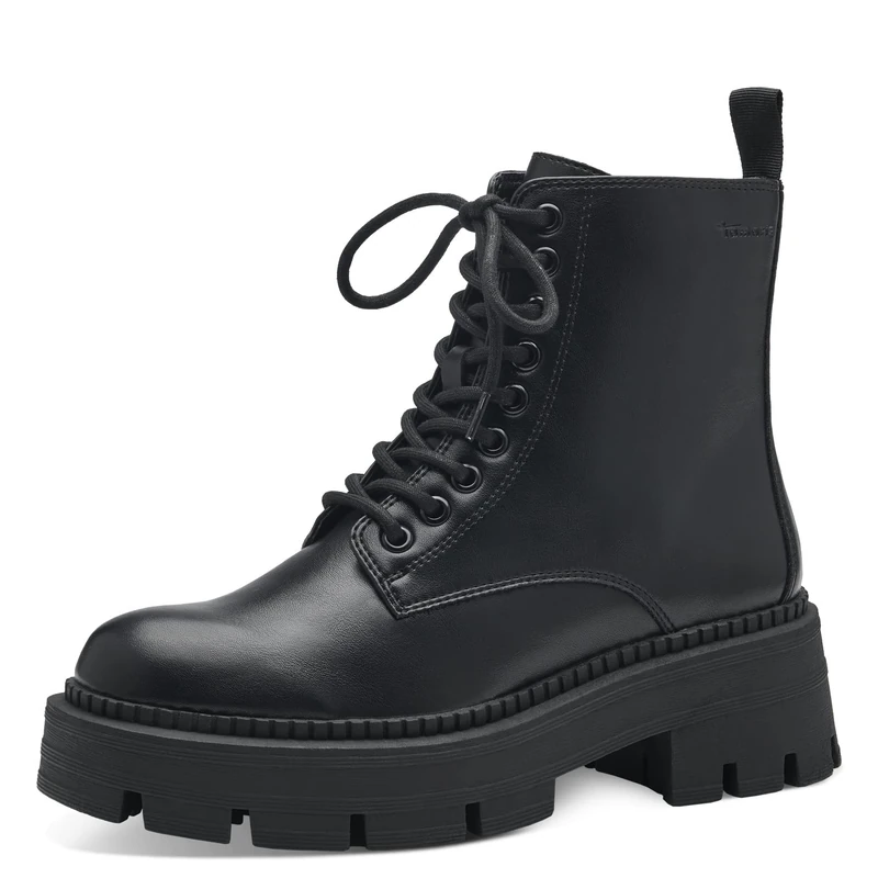 Tamaris Women Combat Boots, Ladies Ankle Boots,TOUCHit-Footbed,Boots,Half Boots,Booties,lace-up Boots,Black UNI,36 EU