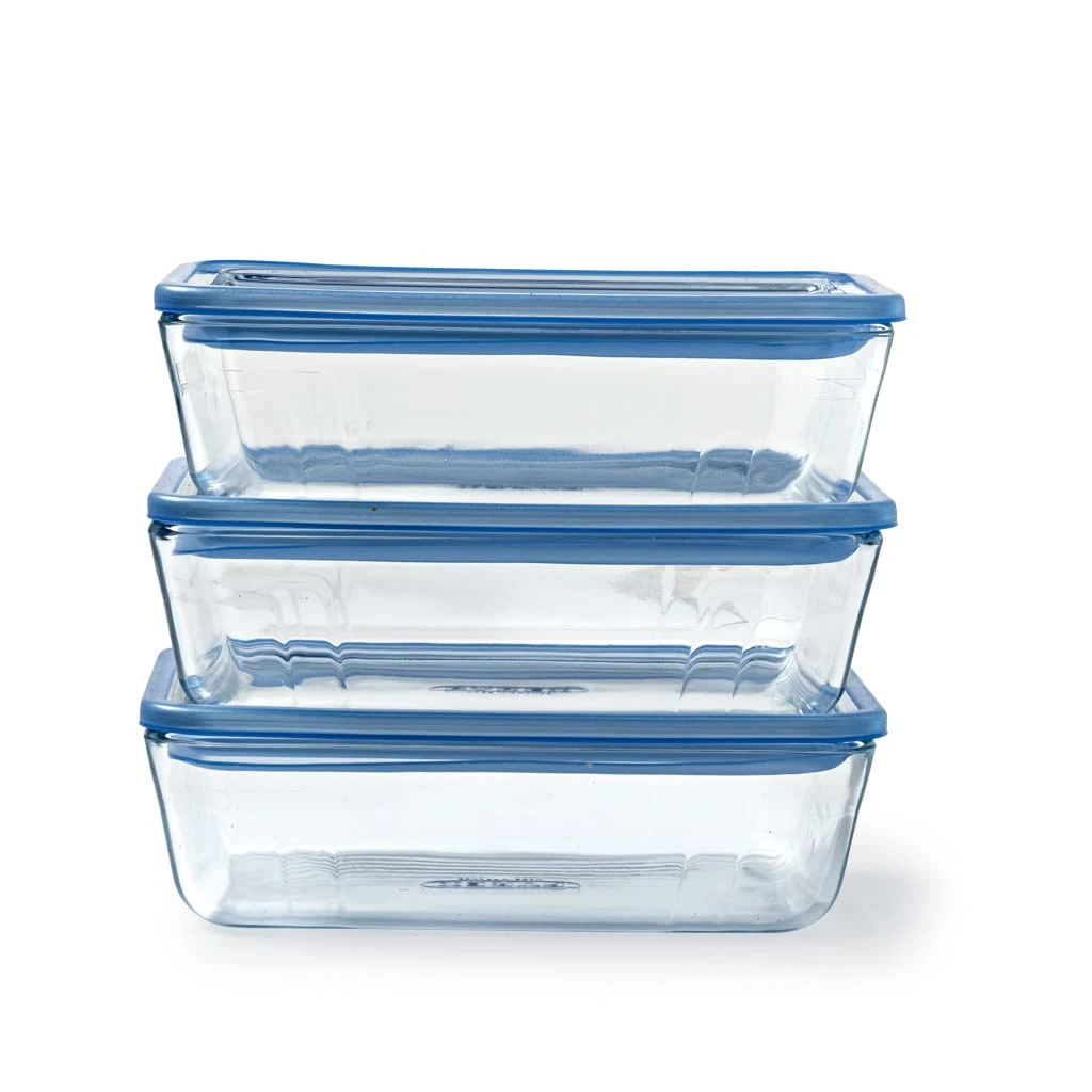Pyrex Zero Plastic - Set of 3 food storage boxes