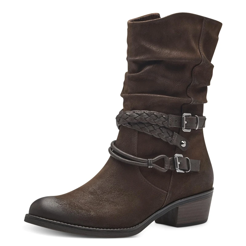 MARCO TOZZI Women's 2-25316-41 Boot Heel, Cafe Comb, 5