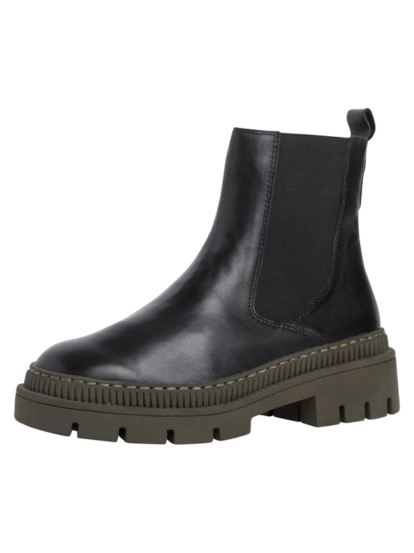 MARCO TOZZI Women's 2-25822-41 Chelsea, Black/Khaki, 6.5 - Image 1