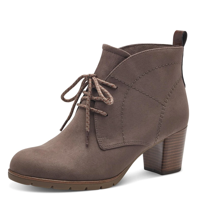 MARCO TOZZI Women's 2-25107-41 Lace Boot Heel, Pepper Comb, 6.5