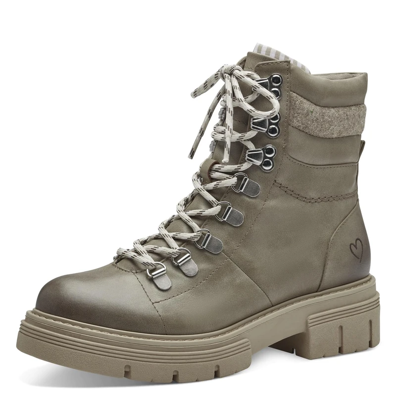 MARCO TOZZI Women's 2-25780-41 Lace Boot Flat, Stone Comb, 5