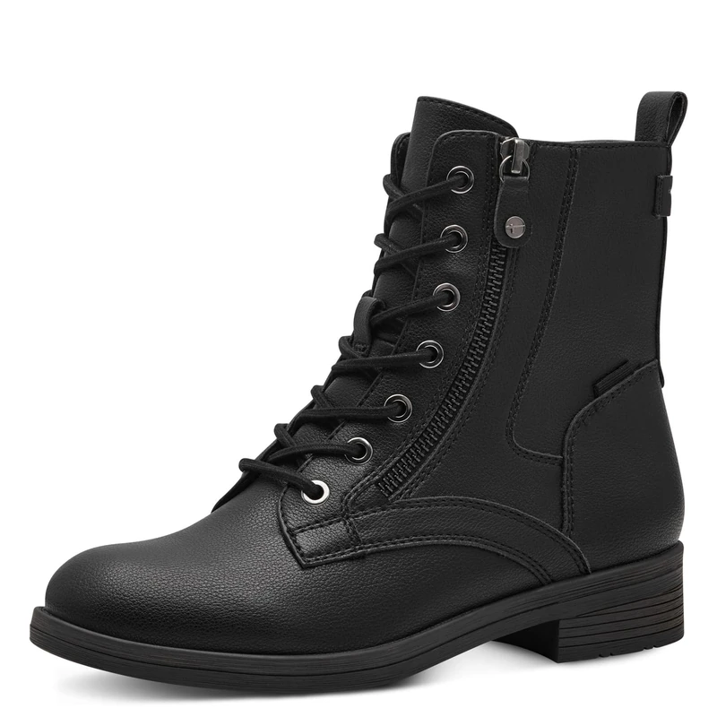 Tamaris Women Combat Boots, Ladies Ankle Boots,TOUCHit-Footbed,Boots,Half Boots,Booties,lace-up Boots,Black,36 EU
