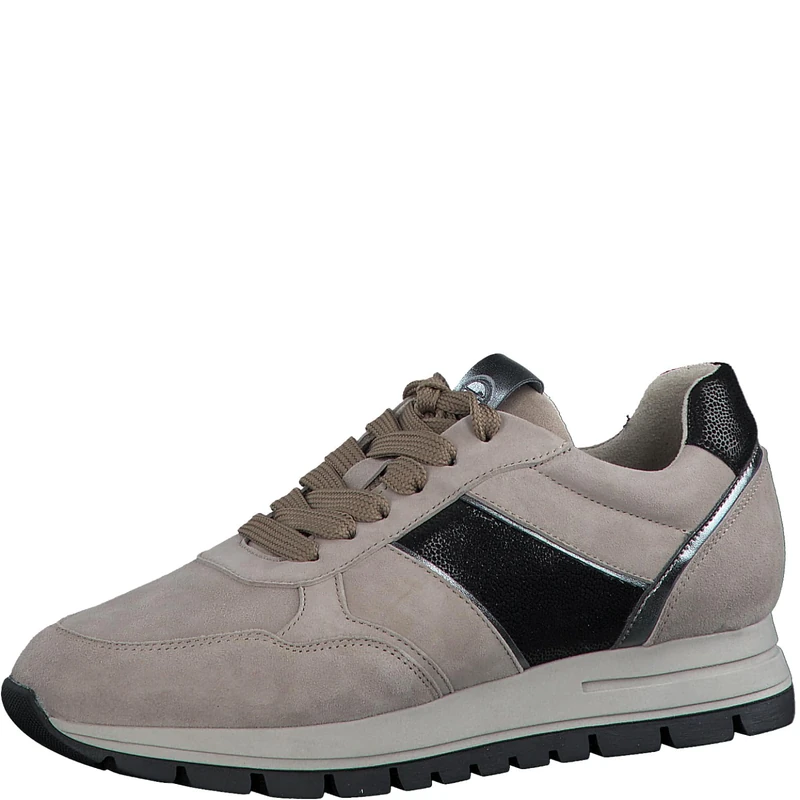 Tamaris Women's Low-Top Trainers, Women's Low Shoes, Interchangeable Footbed, Taupe, 5 UK