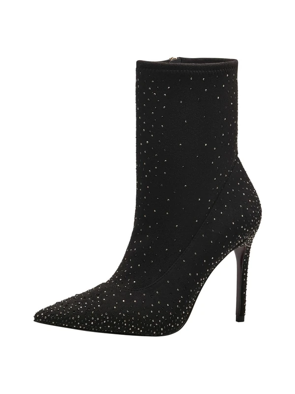 Tamaris Heart & Sole 1-25304-41 Wide Ankle Boots, Black Glam, 6 UK - Image 1