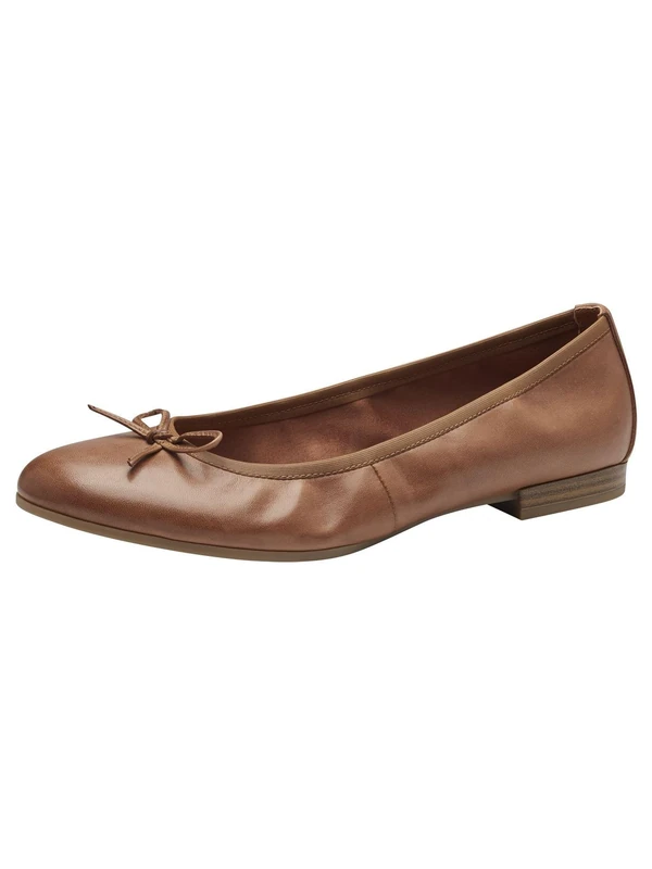 Tamaris Women's ballet flat leather flat brown 6.5 UK